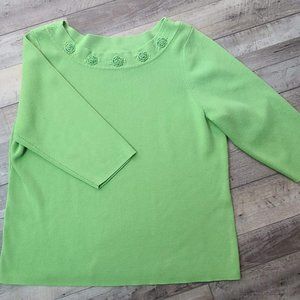 3/$20 Preswick & Moore Green 2XL 3/4 Sleeve Sweater